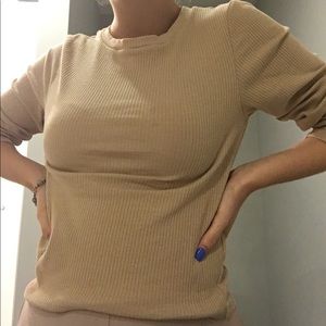 nude long sleeve top